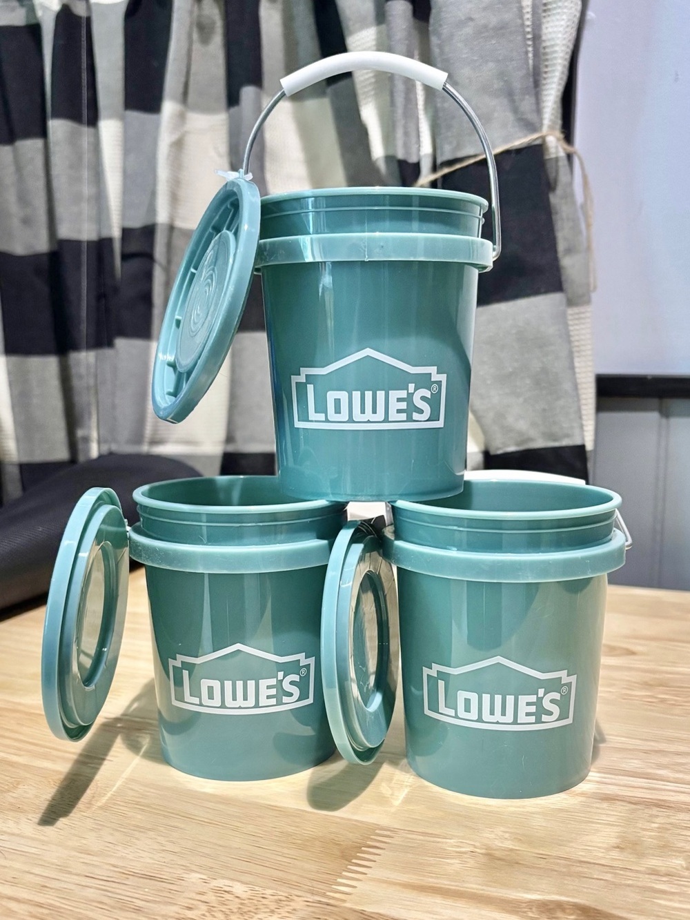 Teal Lowe’s Mini Bucket With Lids Lot of 3 NEW 2026 RELEASE TIKTOK VIRAL
